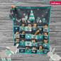 Preview: Baumwoll Panel Happy Christmas by Steinbeck ca. 145 cm Mint/Grau Adventskalender